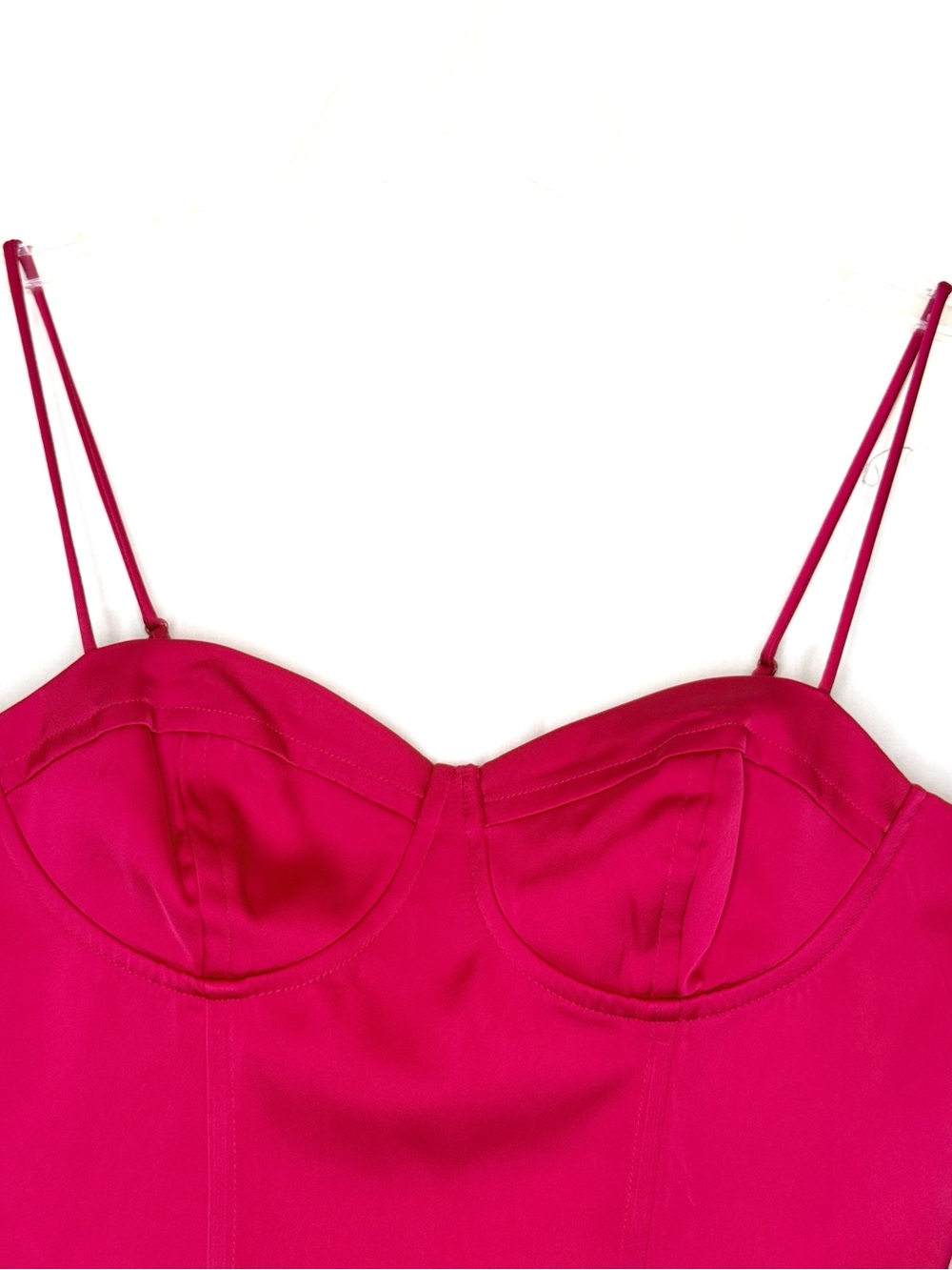 NEW WITH TAGS-JASON WU Red Satin Corset Bustier Adjustable Straps Cropped Top MD - Picture 3 of 6
